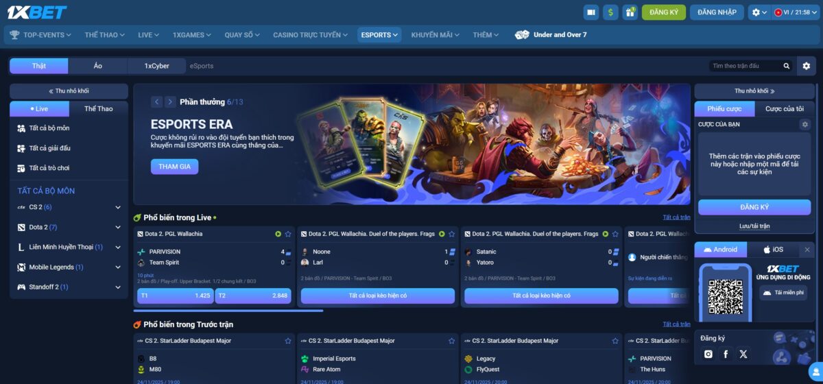 1xBet eSports tại Việt Nam